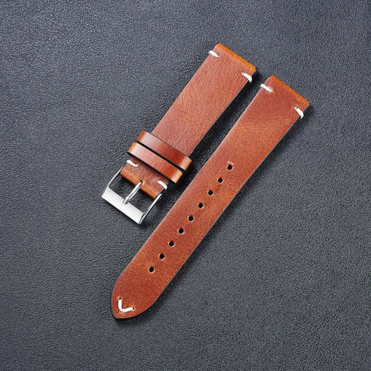 HB001 Color-Changing Retro Oil Wax Leather Universal Watch Band, Size: 22mm(Light Brown) by bashfashion