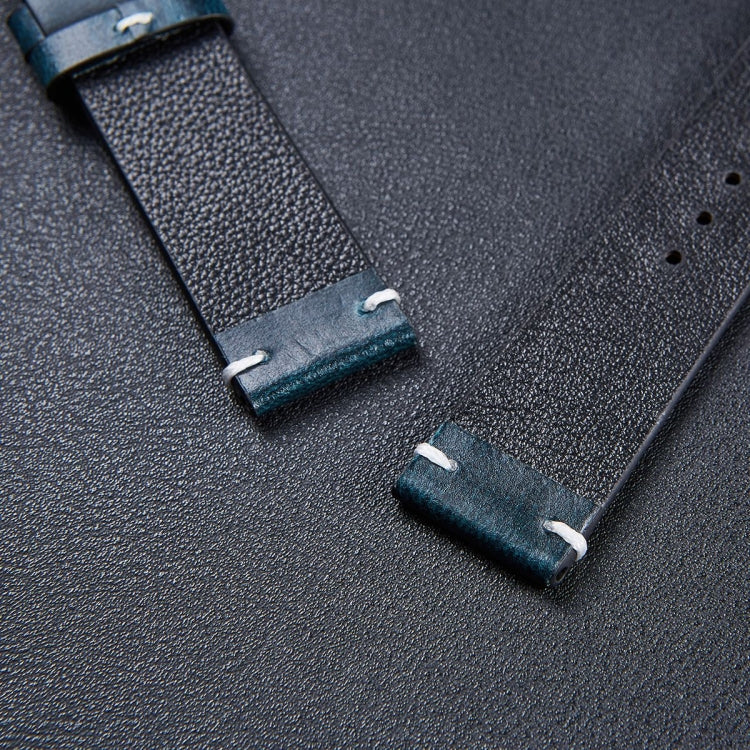 HB001 Color-Changing Retro Oil Wax Leather Universal Watch Band, Size: 22mm(Blue) by bashfashion