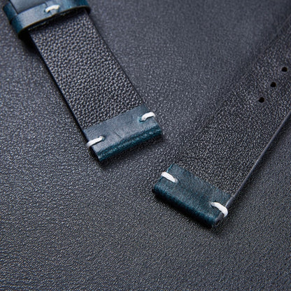 HB001 Color-Changing Retro Oil Wax Leather Universal Watch Band, Size: 22mm(Blue) by bashfashion