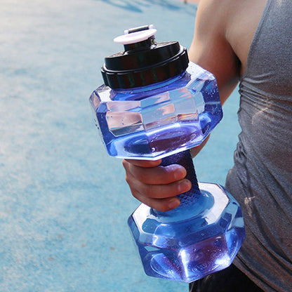 Portable Home Fitness Dumbbell Water Bottle, Capacity: 2600ml(Black) by bashfashion