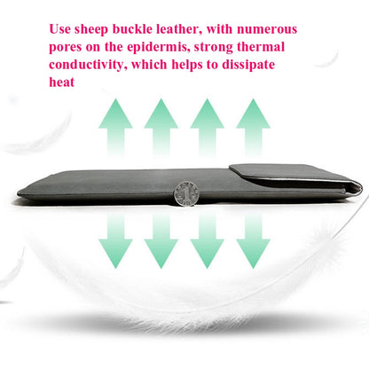 Horizontal Sheep Leather Laptop Bag For Macbook Air/ Pro 13 Inch A2337/A1989/A2179/A2338/A1708(Liner Bag + Power Supply Bag Khaki) by bashfashion