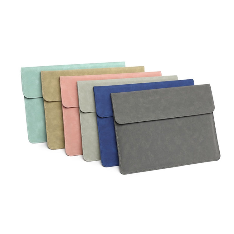 Horizontal Sheep Leather Laptop Bag For MacBook Pro 16 Inch A2141(Liner Bag + Power Supply Bag Khaki) by bashfashion