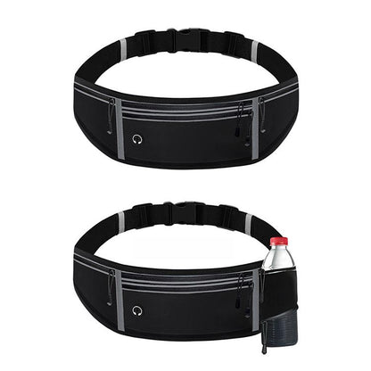 MF-008 Outdoor Sports Fitness Waterproof Waist Bag Phone Pocket, Style: With Water Bottle Bag(Black) by bashfashion