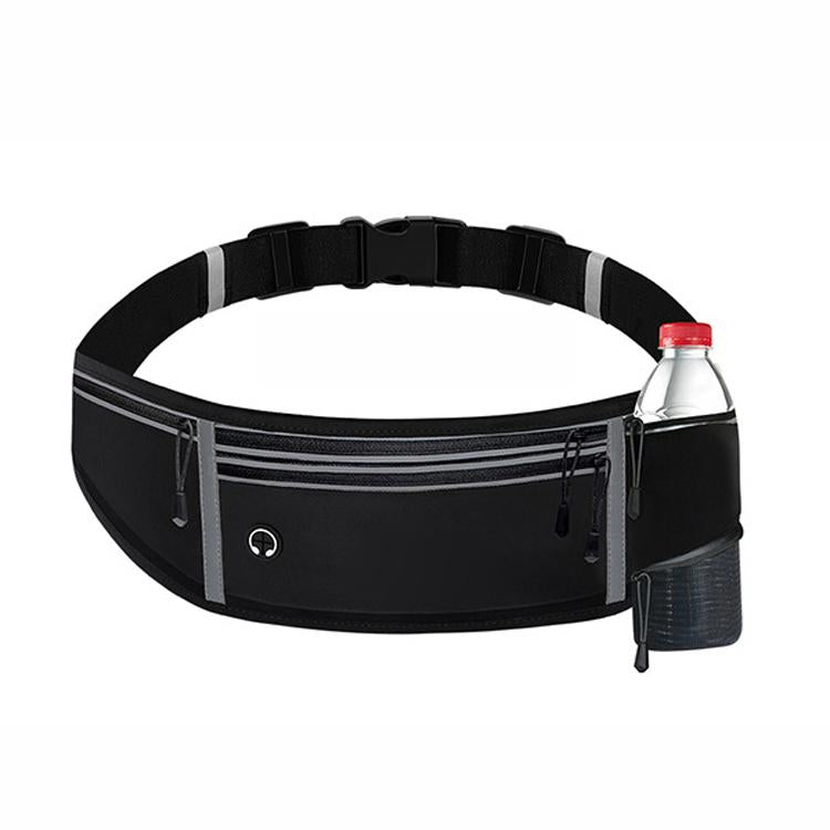 MF-008 Outdoor Sports Fitness Waterproof Waist Bag Phone Pocket, Style: With Water Bottle Bag(Black) by bashfashion