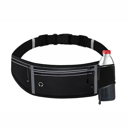MF-008 Outdoor Sports Fitness Waterproof Waist Bag Phone Pocket, Style: With Water Bottle Bag(Black) by bashfashion