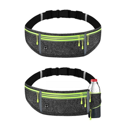 MF-008 Outdoor Sports Fitness Waterproof Waist Bag Phone Pocket, Style: With Water Bottle Bag(Hemp Gray) by bashfashion