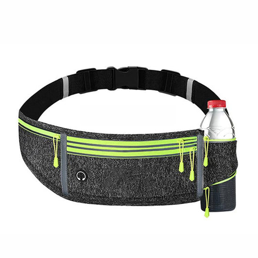 MF-008 Outdoor Sports Fitness Waterproof Waist Bag Phone Pocket, Style: With Water Bottle Bag(Hemp Gray) by bashfashion