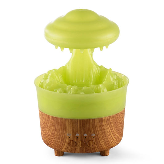 V50 Desktop Colorful Night Light Humidifier Wood Grain Water Drop Aroma Diffuser, Spec: EU Plug(Green) by bashfashion