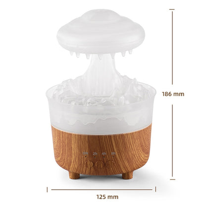 V50 Desktop Colorful Night Light Humidifier Wood Grain Water Drop Aroma Diffuser, Spec: AU Plug(White) by bashfashion