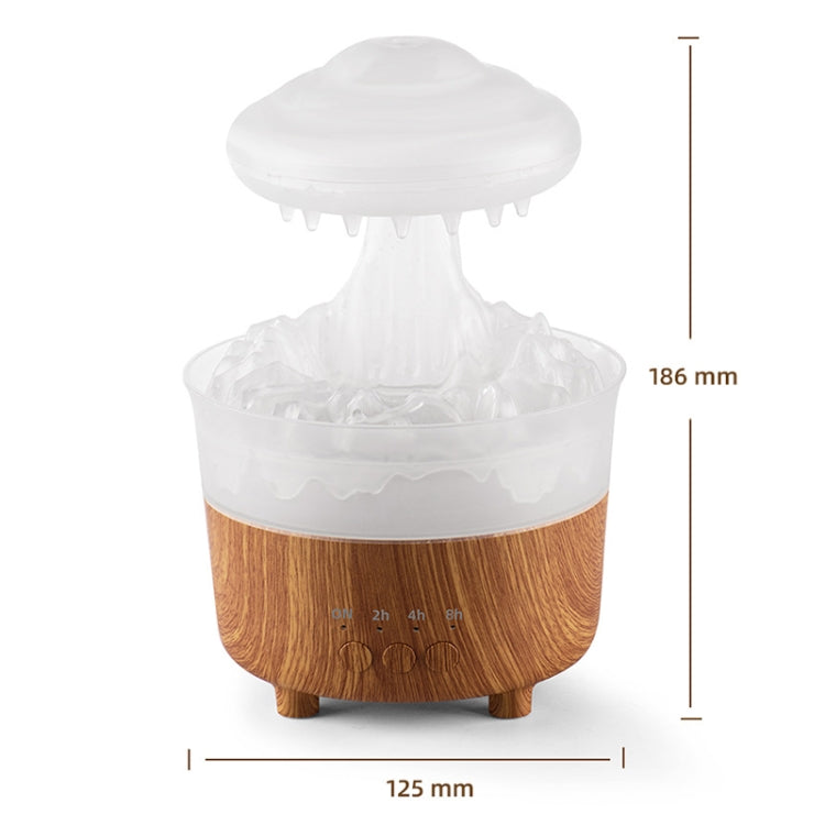 V50 Desktop Colorful Night Light Humidifier Wood Grain Water Drop Aroma Diffuser, Spec: UK Plug(Green) by bashfashion