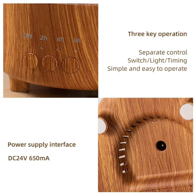 V50 Desktop Colorful Night Light Humidifier Wood Grain Water Drop Aroma Diffuser, Spec: EU Plug(Green) by bashfashion