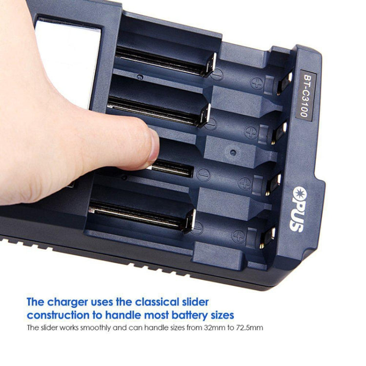 OPUS BT-C3100 Smart Smart Digital Intelligent 4-Slot Battery Charger(UK Plug) by OPUS
