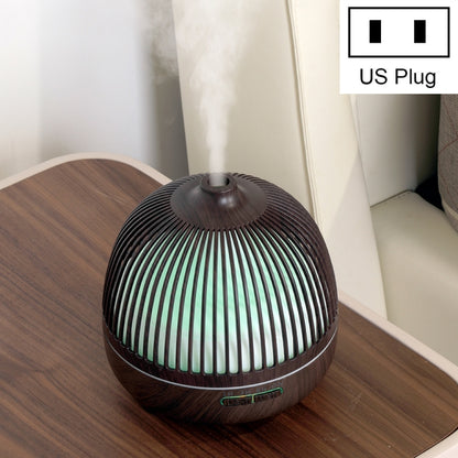 Bird Cage Wood Graphic Aromatherapy Machine Ultrasonic Smart Home Colorful Night Light Hollow Humidifier, Product specifications: US Plug(Deep Wood Pattern) by bashfashion