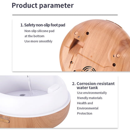 Bird Cage Wood Graphic Aromatherapy Machine Ultrasonic Smart Home Colorful Night Light Hollow Humidifier, Product specifications: EU Plug(Deep Wood Pattern) by bashfashion