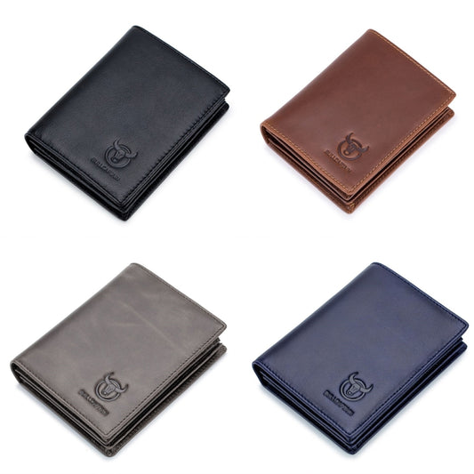BULL CAPTAIN 027 Men Short Anti-Theft Wallet Leather Multi-Card Thicken Wallet, Colour: Brown by BULL CAPTAIN