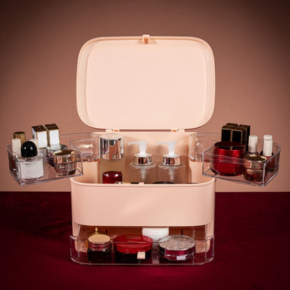 Cosmetic Storage Box Dustproof Skin Care Products Desktop Shelf, Colour: Pink Large Ordinary Model by bashfashion