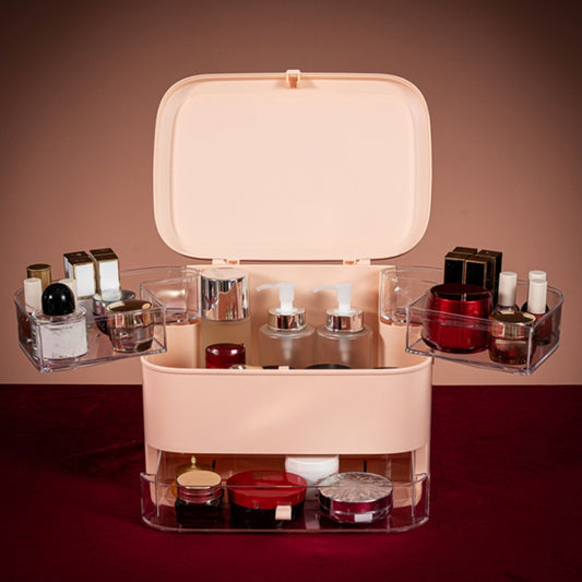 Cosmetic Storage Box Dustproof Skin Care Products Desktop Shelf, Colour: Pink Large Ordinary Model by bashfashion