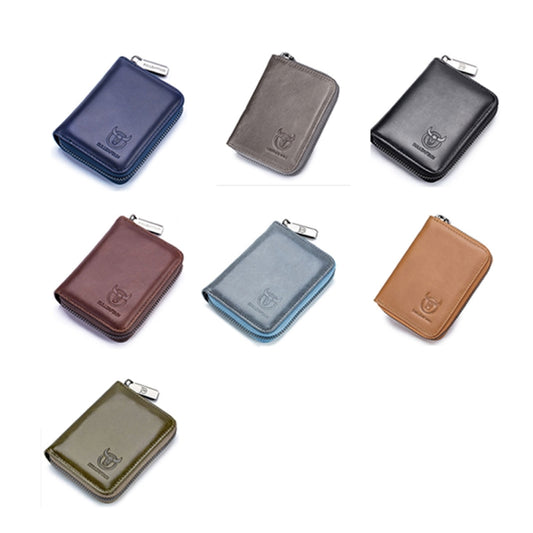 BULL CAPTAIN 05 Head Layer Leather Card Bag Men Casual Leather Driver License Card Package(Yellow) by bashfashion