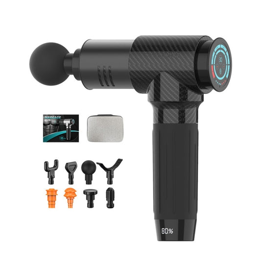 Y10 Fitness Massage Fascia Muscle Vibration Massager, Specification: 30 Gears Carbon Fiber(UK Plug) by bashfashion