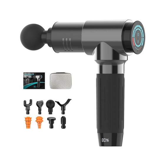 Y10 Fitness Massage Fascia Muscle Vibration Massager, Specification: 30 Gears Bright Gray(UK Plug) by bashfashion