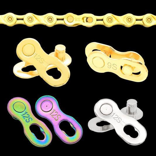 3 Pairs 11 Speed (Gold) ZH405 Mountain Road Bicycle Chain Magic Buckle Chain Quick Release Buckle by bashfashion