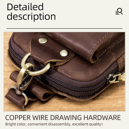 BULL CAPTAIN 028 Multi-Function Cattle Leather Waist Bag Magnetic Buckle Mobile Phone Belt Bag(Yellow Brown) by BULL CAPTAIN