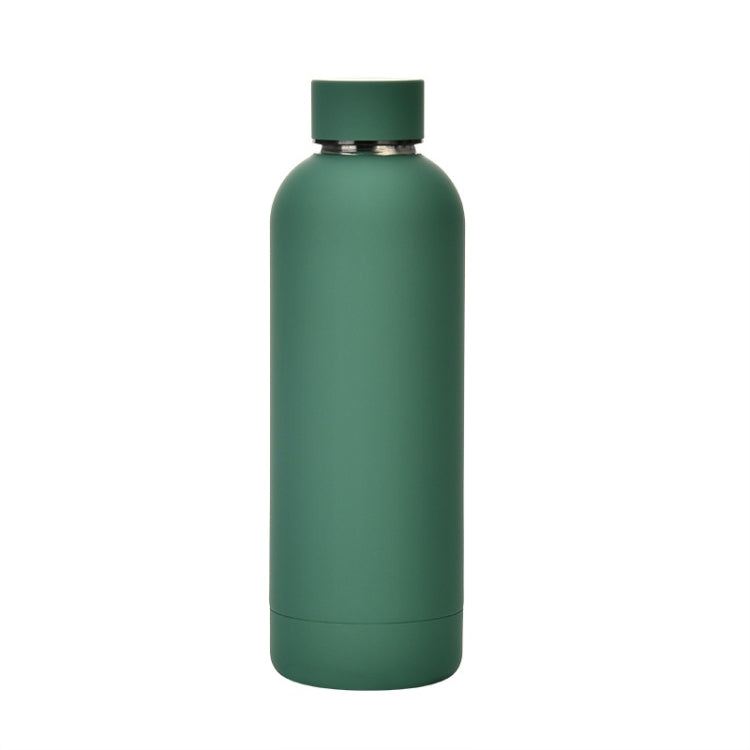 Stainless Steel Outdoor Matte Water Bottle Portable Sports Water Cup Rubber Paint Insulation Cup(Moss Green) by bashfashion