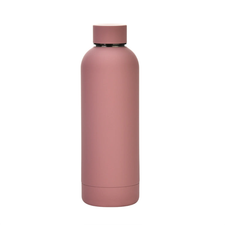 Stainless Steel Outdoor Matte Water Bottle Portable Sports Water Cup Rubber Paint Insulation Cup(Smoky Pink) by bashfashion