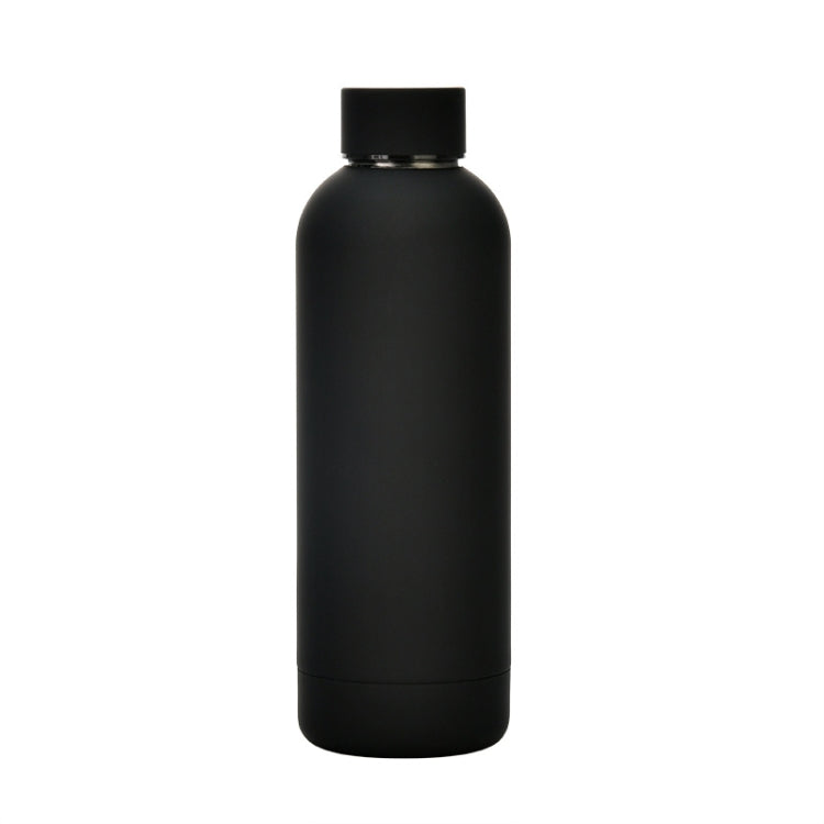 Stainless Steel Outdoor Matte Water Bottle Portable Sports Water Cup Rubber Paint Insulation Cup(Ink Black) by bashfashion