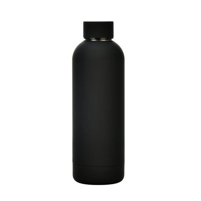 Stainless Steel Outdoor Matte Water Bottle Portable Sports Water Cup Rubber Paint Insulation Cup(Ink Black) by bashfashion