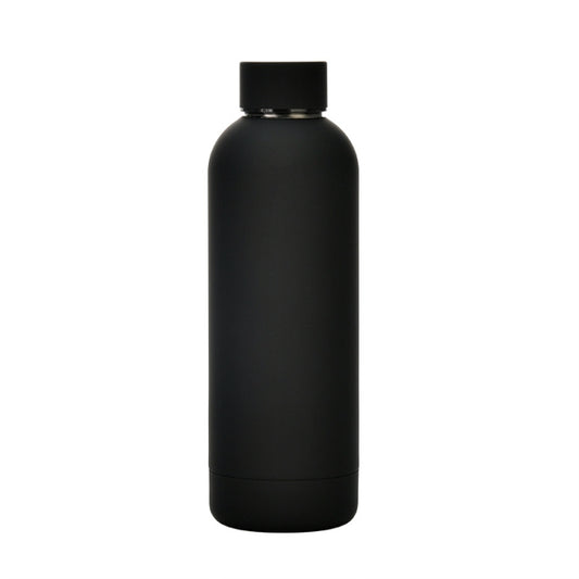Stainless Steel Outdoor Matte Water Bottle Portable Sports Water Cup Rubber Paint Insulation Cup(Ink Black) by bashfashion