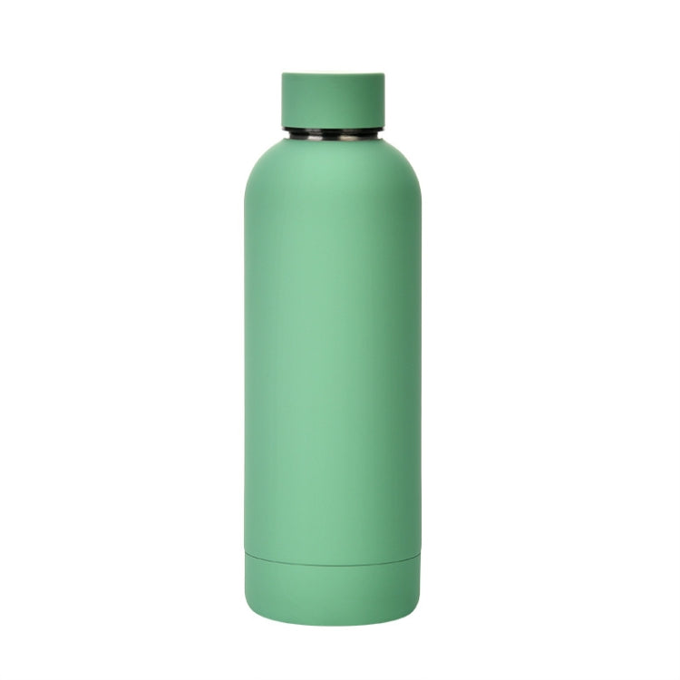Stainless Steel Outdoor Matte Water Bottle Portable Sports Water Cup Rubber Paint Insulation Cup(Gray Green) by bashfashion