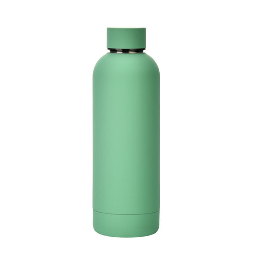 Stainless Steel Outdoor Matte Water Bottle Portable Sports Water Cup Rubber Paint Insulation Cup(Gray Green) by bashfashion