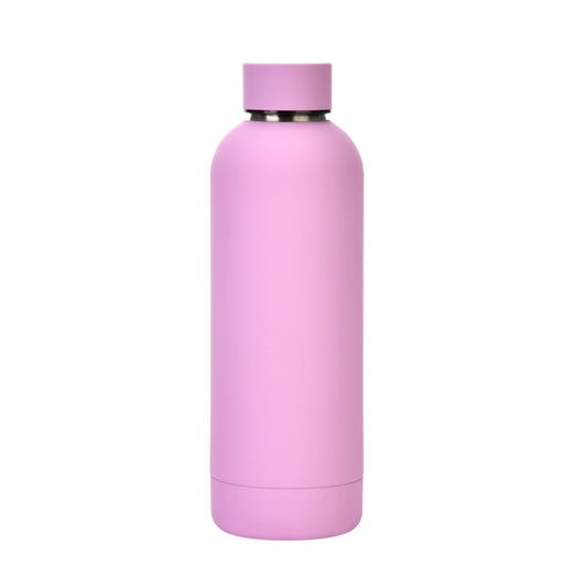 Stainless Steel Outdoor Matte Water Bottle Portable Sports Water Cup Rubber Paint Insulation Cup(Lilac Purple) by bashfashion