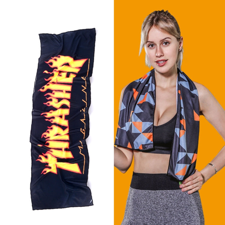 Gym Sports Cold Feeling Sweat-Absorbent Quick-Drying Cold Towel(Fire) by bashfashion