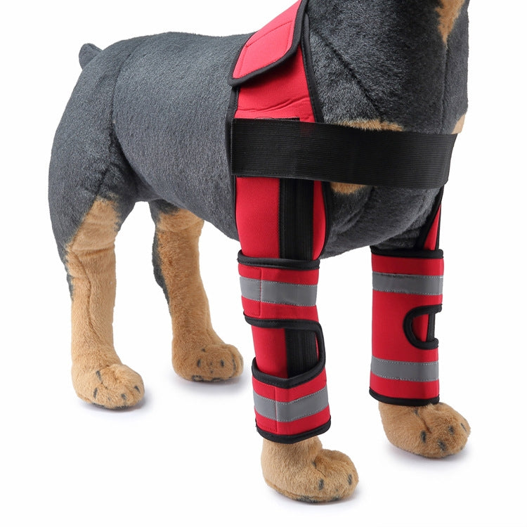 Pet Dog Leg Knee Guard Surgery Injury Protective Cover, Size: M(Support Strips Model (Red)) by bashfashion
