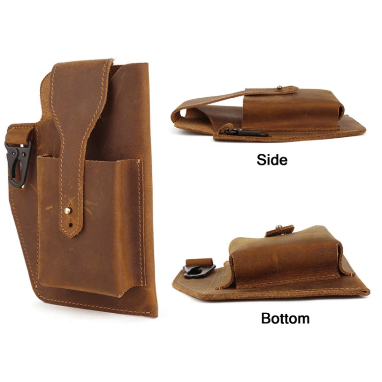 6543 Men Retro Sports Mobile Phone Belt Bag Waist Bag(Coffee) by bashfashion