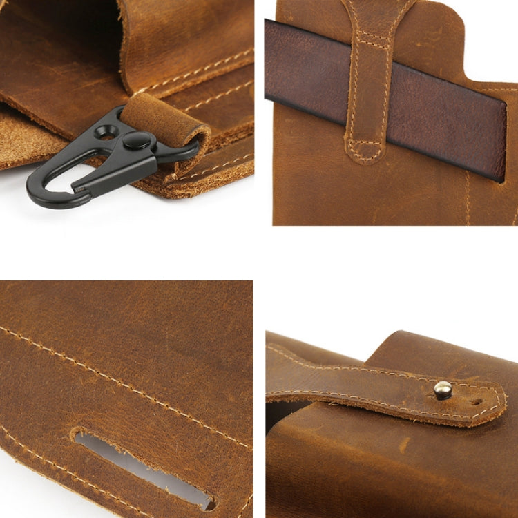 6543 Men Retro Sports Mobile Phone Belt Bag Waist Bag(Coffee) by bashfashion