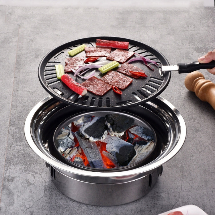 Household Stainless Steel Charcoal Barbecue Stove Outdoor Camping Portable Charcoal Stove Set, Size: 40cm(Complete Set) by bashfashion