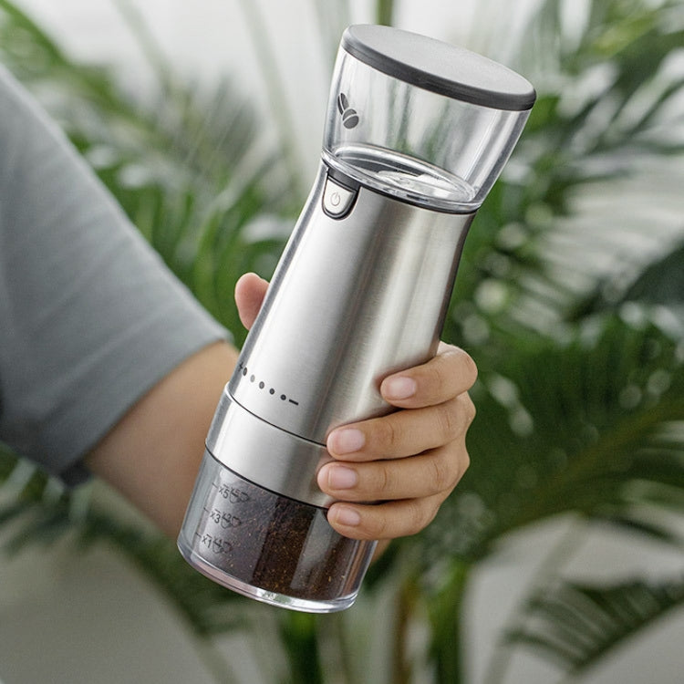 USB Rechargeable Coffee Machine Electric Coffee Grinder(Stainless Steel Color) by bashfashion