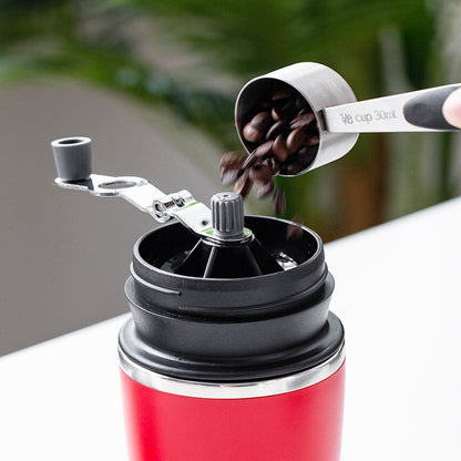 Portable Coffee Beans Grinder Home Hand-Cranked Coffee Machine Stainless Steel Grinder(Red) by bashfashion