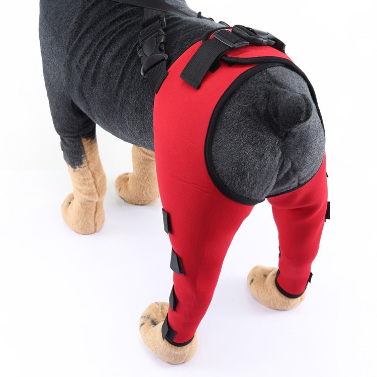 Pet Dog Leg Knee Guard Surgery Injury Protective Cover, Size: XS(Red) by bashfashion
