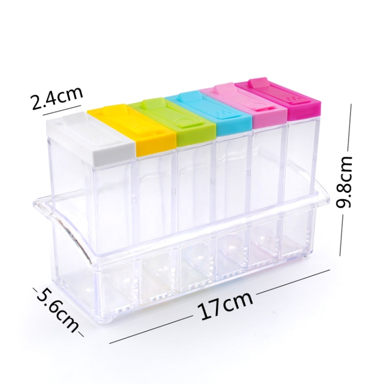 6 PCS/Set Transparent Spice Seasoning Box Storage Bottle by bashfashion