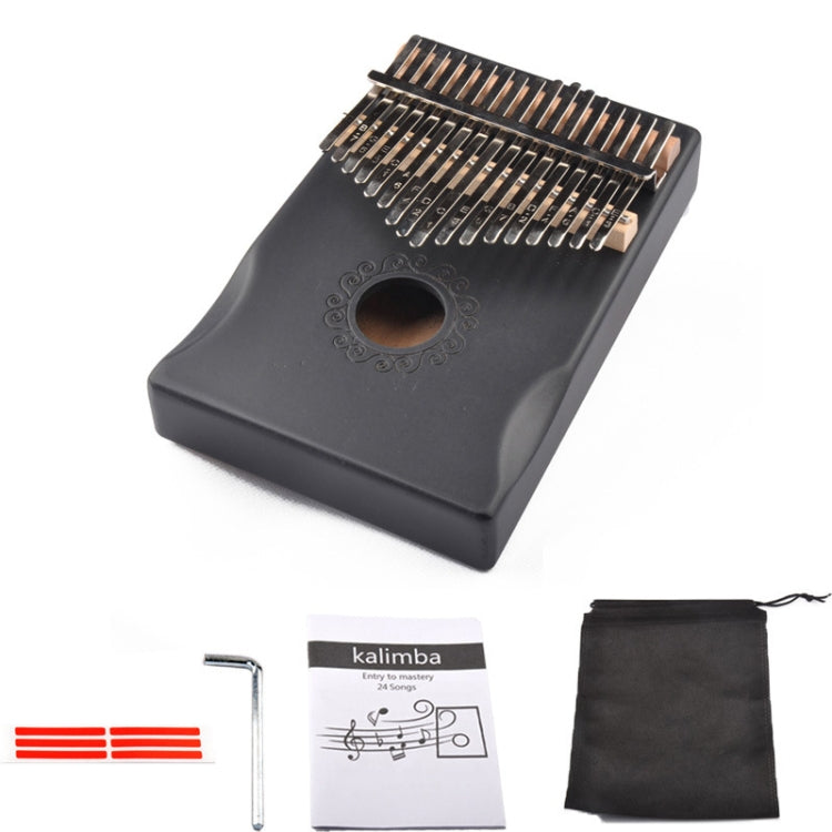 17-Tone Thumb Piano Kalimba Beginners Introduction Finger Piano, Colour: Black Kit by bashfashion