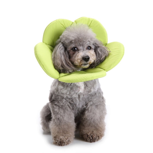 Pet Protection Collar Dog Flower Protection Collar, Specification: S(Green) by bashfashion