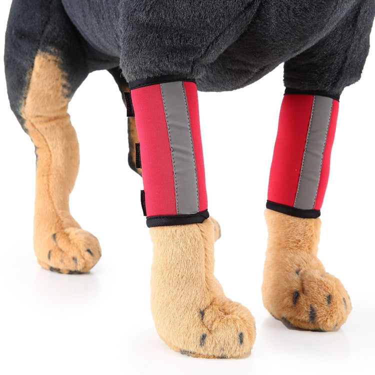 Pet Knee Protector Dog Surgery Injury Protective Cover, Size: M(Red Reflection) by bashfashion