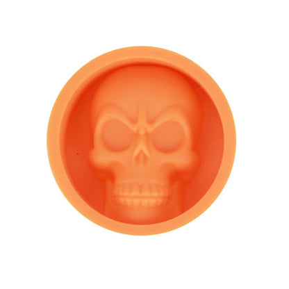 Kitchen Ice Box Food Grade Silicone Skull Ice Lattice Creative Whiskey Ice Ball Ice Mould(Orange) by bashfashion