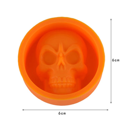 Kitchen Ice Box Food Grade Silicone Skull Ice Lattice Creative Whiskey Ice Ball Ice Mould(Orange) by bashfashion