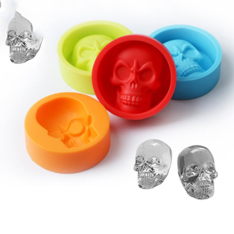 Kitchen Ice Box Food Grade Silicone Skull Ice Lattice Creative Whiskey Ice Ball Ice Mould(Orange) by bashfashion