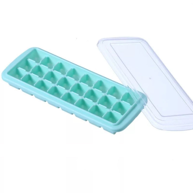Creative 24 Grid Silicone Ice Tray Home Large Ice Cube Mold Ice Box with Lid(Mint Green) by bashfashion